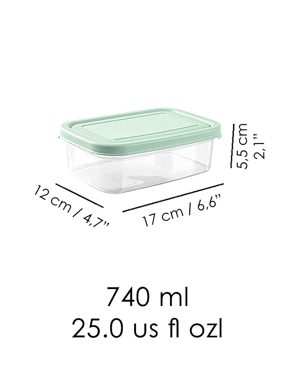 8 Adet Dikdörtgen Erzak Saklama Kabı Mikrodalgaya Uygun Düzenleyici Organizer 740ml Yeşil-4