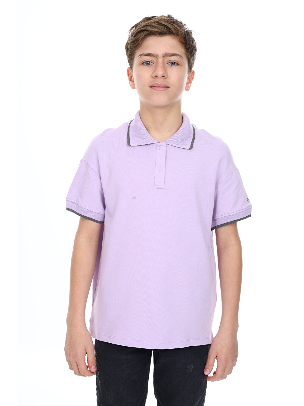 Lila Erkek Çocuk Baskılı Tişört-2