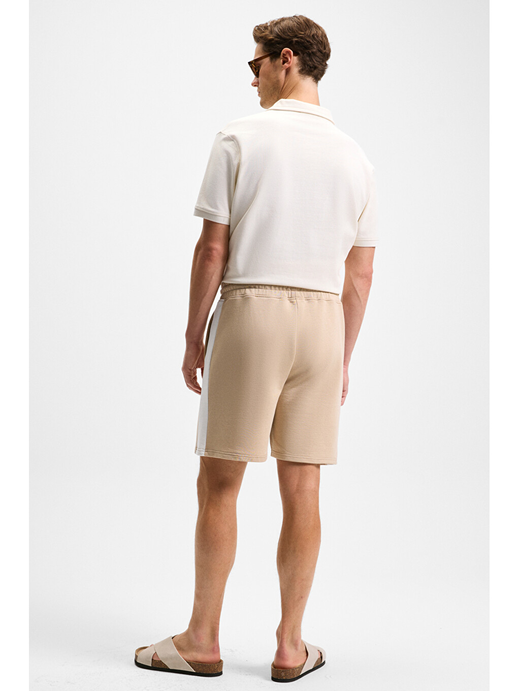 Bej KEPA Erkek Beli Lastikli Cepli Relaxed Fit BEJ Şort-4