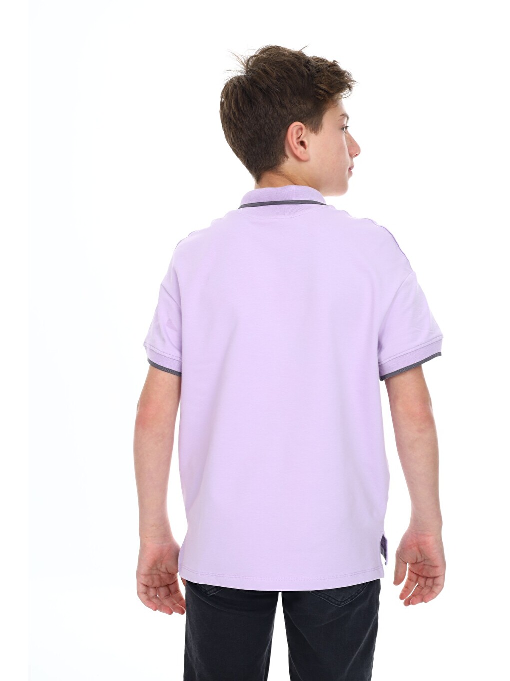 Lila Erkek Çocuk Baskılı Tişört-3