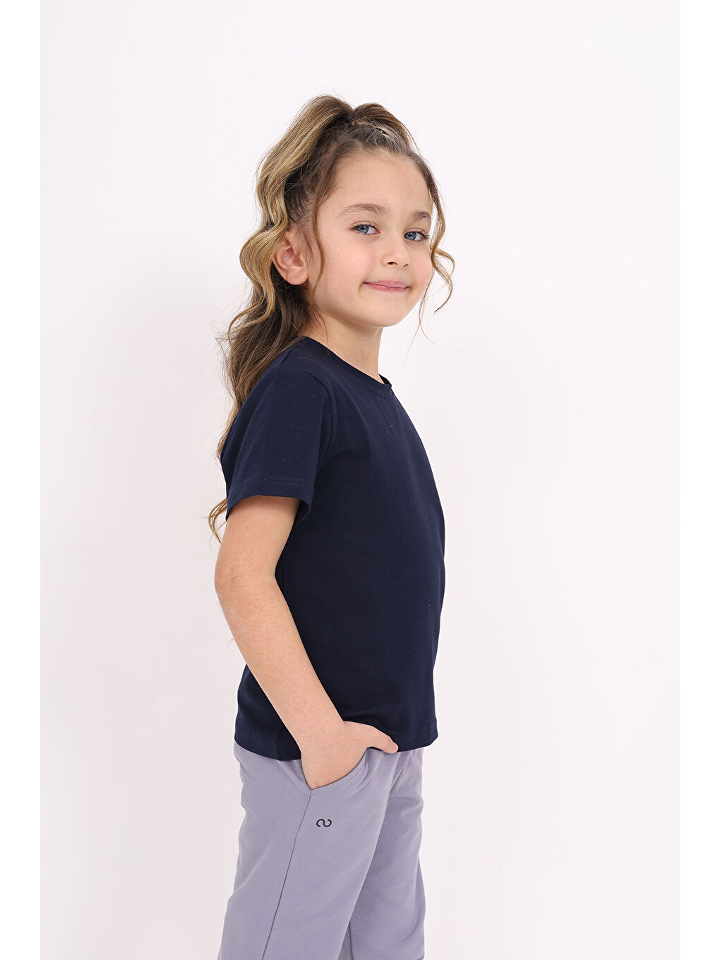 Lacivert Unisex Çocuk Baskılı Tişört-2