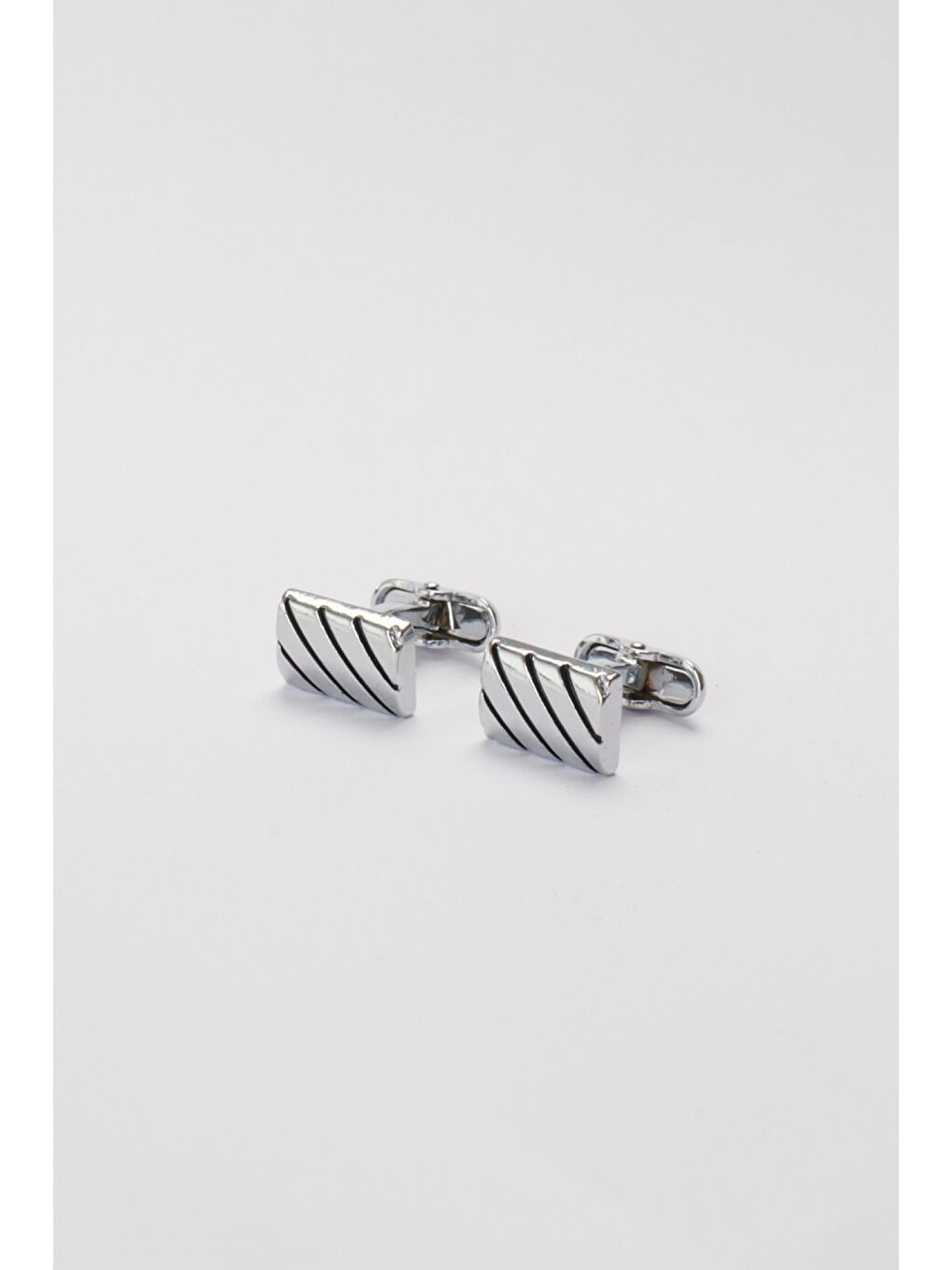 Erkek Siyah-Gri Düz Klasik Kol Düğmesi-1