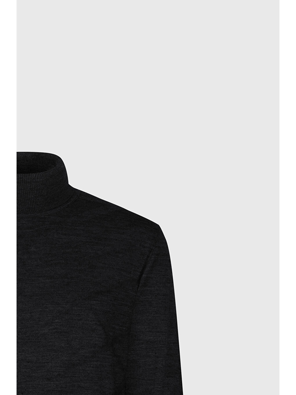 Erkek Siyah Sıcak Tutan Standart Fit Normal Kesim Tam Balıkçı Yaka Jakarlı Yünlü Triko Kazak-7