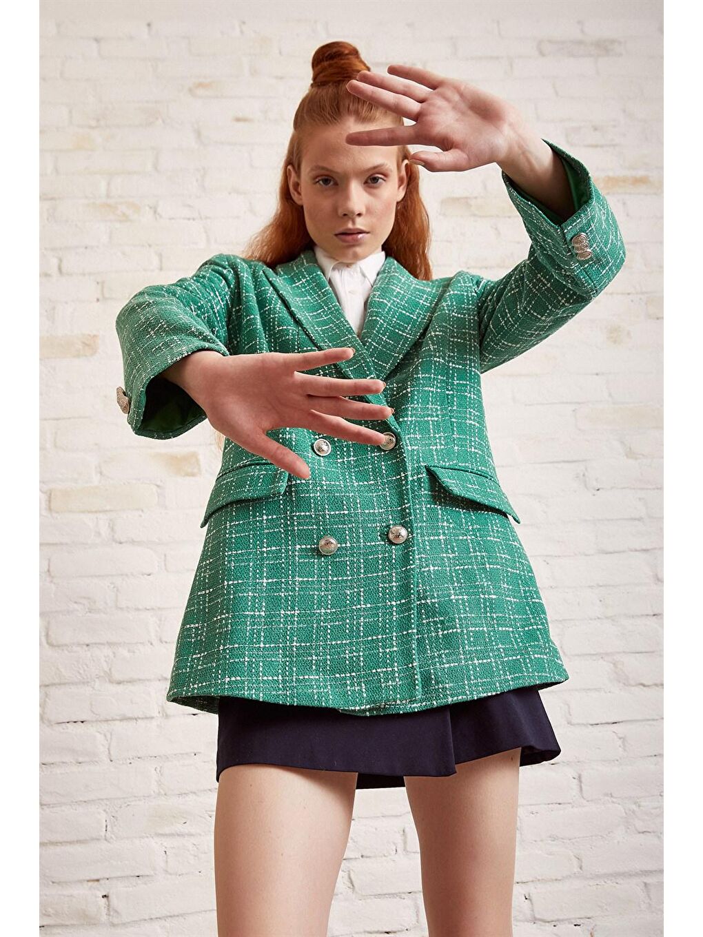 Yeşil Vatkalı Örme Ceket-2