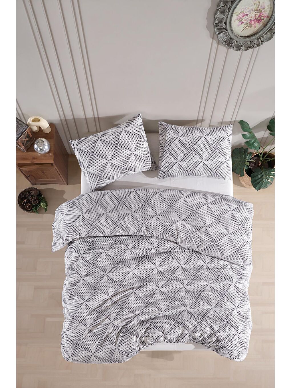 Beyaz Pamuklu Çift Kişilik Nevresim Seti | Nevresim Ve Yastık Kılıfı | ÇARŞAFSIZ