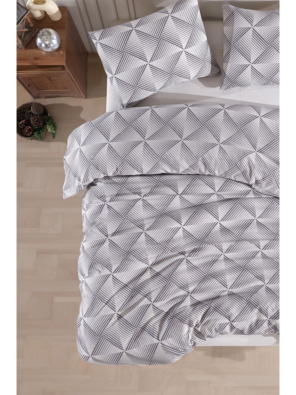 Beyaz Pamuklu Çift Kişilik Nevresim Seti | Nevresim Ve Yastık Kılıfı | ÇARŞAFSIZ-2