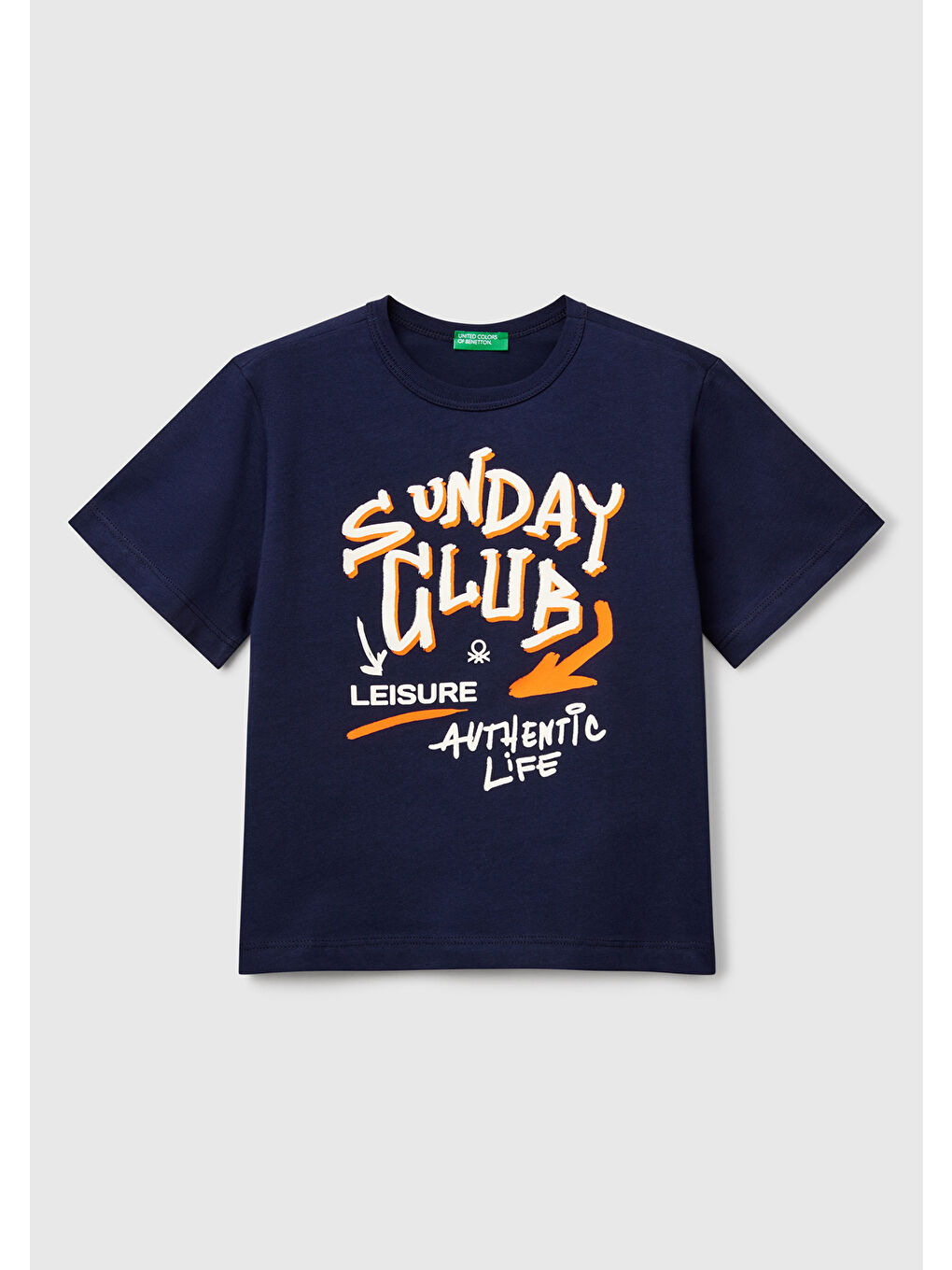 Erkek Çocuk Lacivert Grafik Baskılı Kısa Kollu T-Shirt