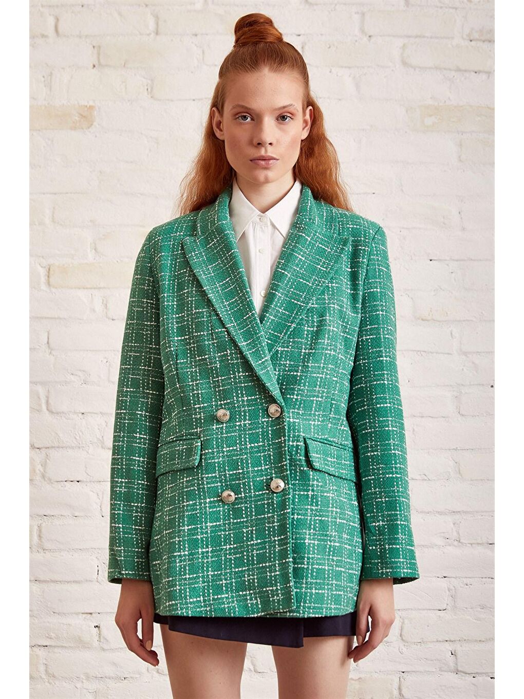 Yeşil Vatkalı Örme Ceket-3