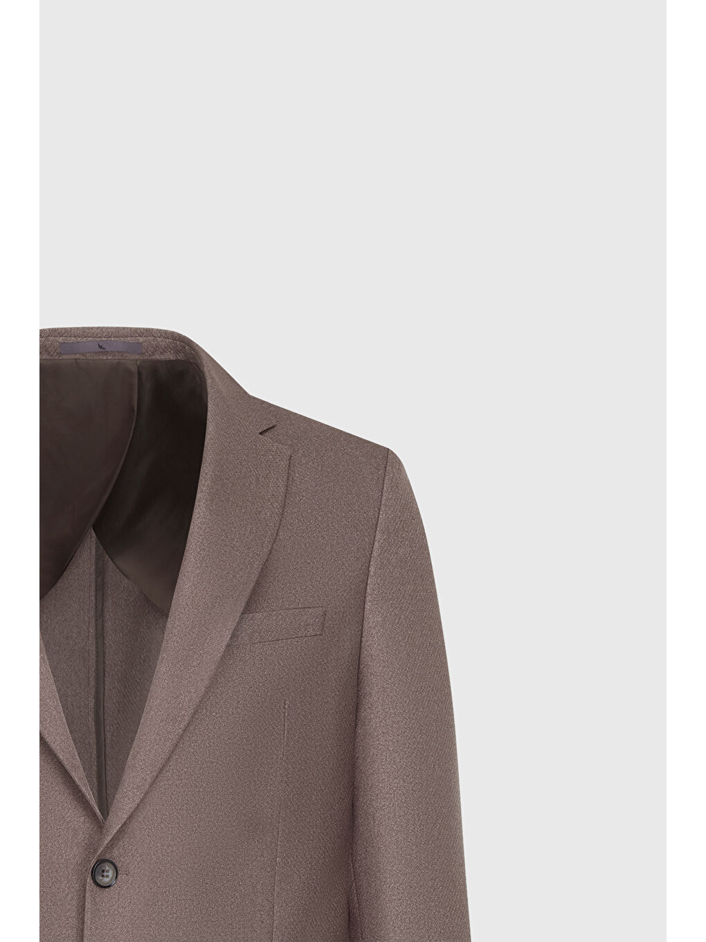 Bej Erkek Vizon Yünlü Regular Fit Normal Kesim Kırlangıç Yaka Kapak Cepli Ceket-1