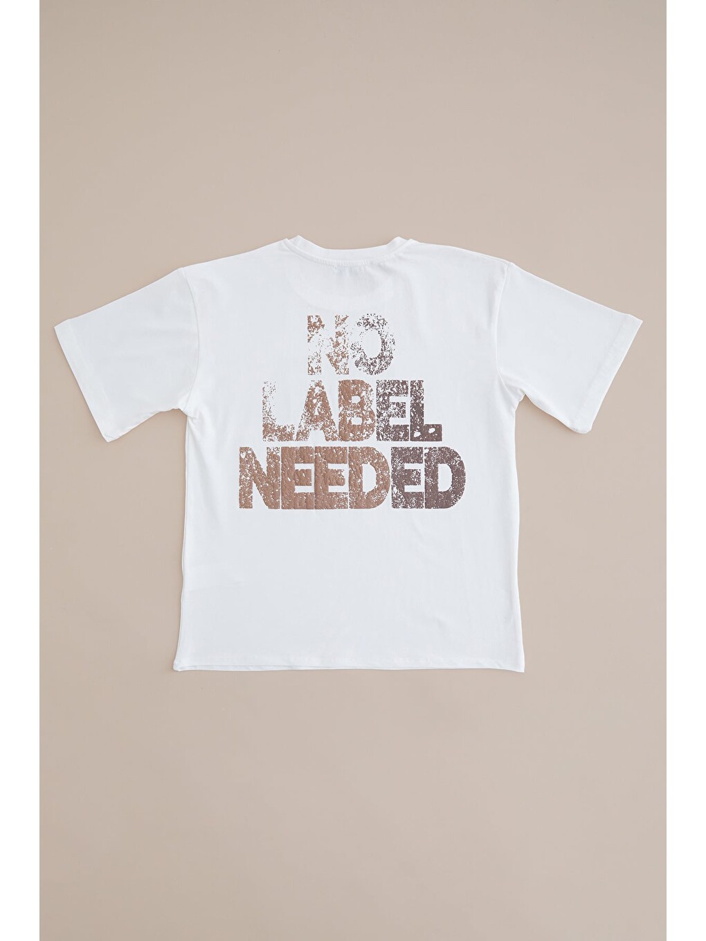 Ekru No Label Neded Baskılı Erkek Çocuk Tişört-2