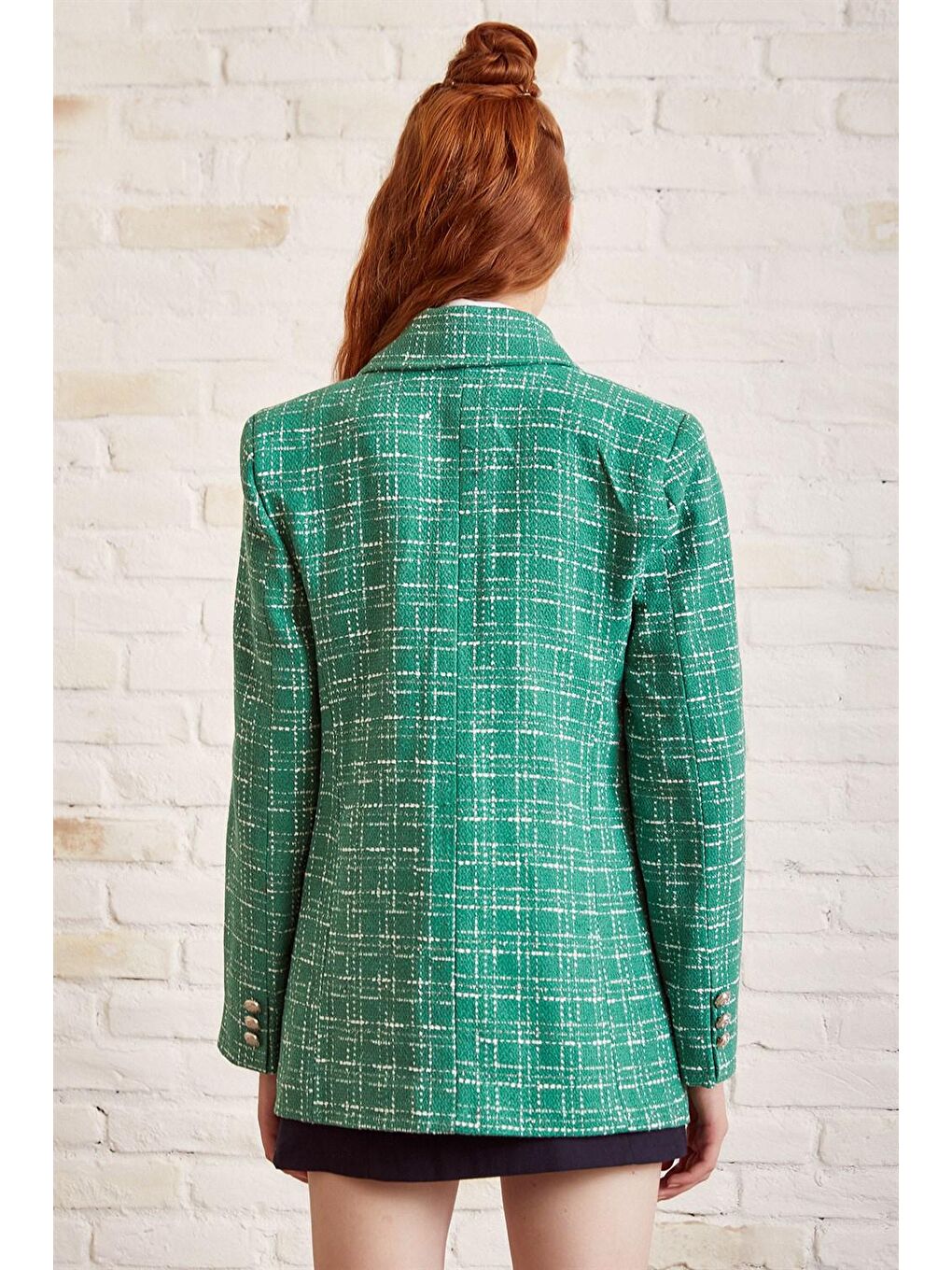 Yeşil Vatkalı Örme Ceket-5