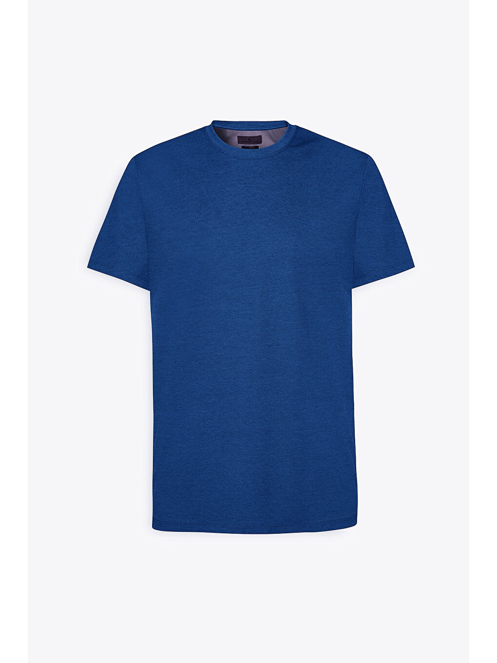 Erkek İndigo Slim Fit Dar Kesim Bisiklet Yaka Pamuklu Tişört-5