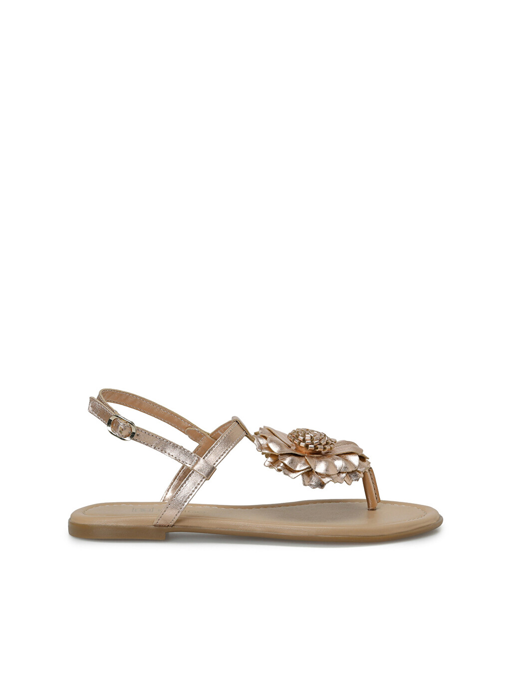 Sarı 26S-8048 Bronz Kadın Düz Sandalet