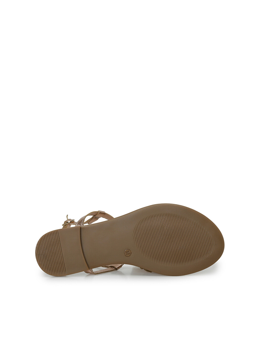 Sarı 26S-8048 Bronz Kadın Düz Sandalet-5