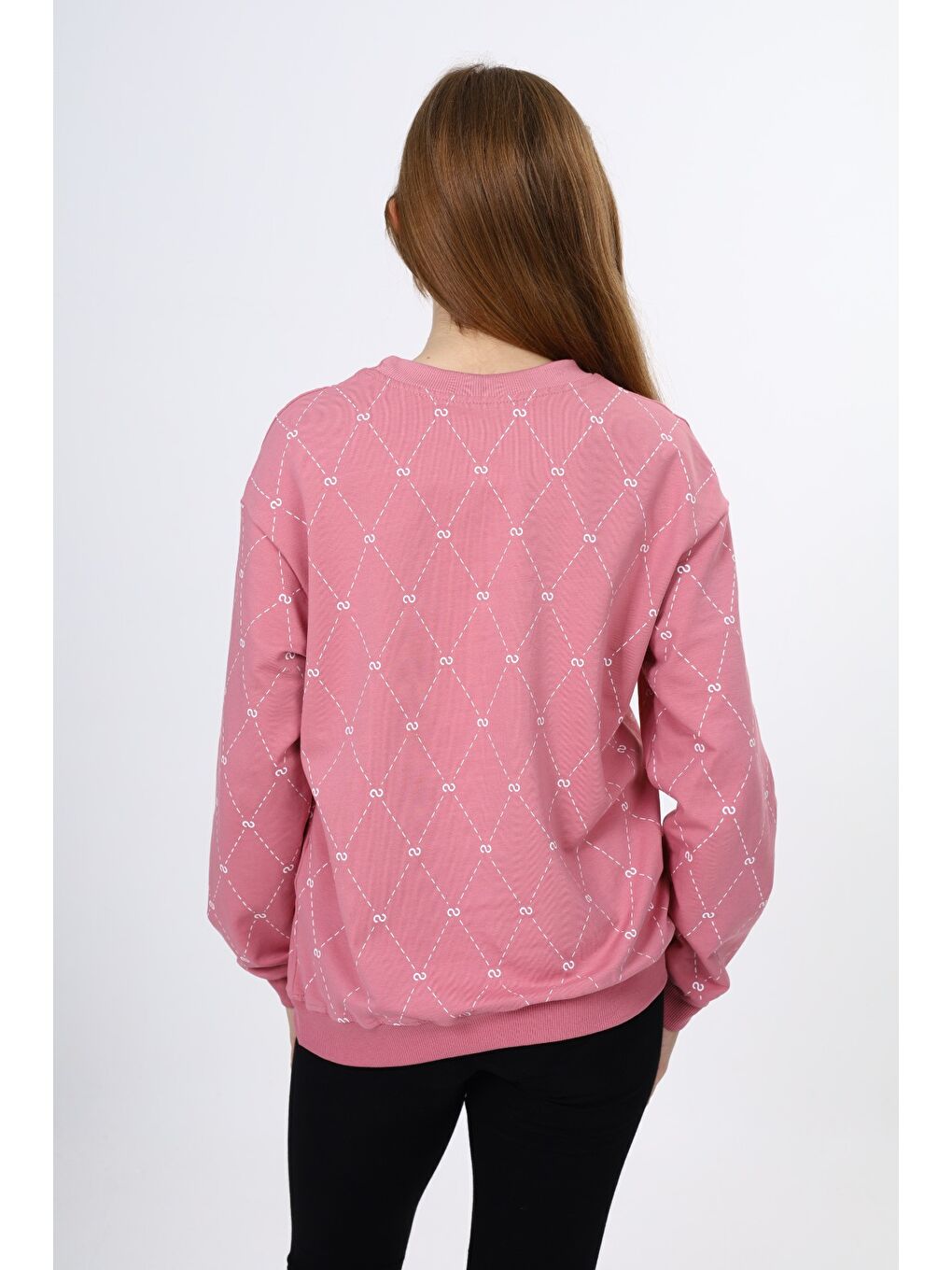 Pembe Kız Çocuk Baskılı Sweatshirt-5