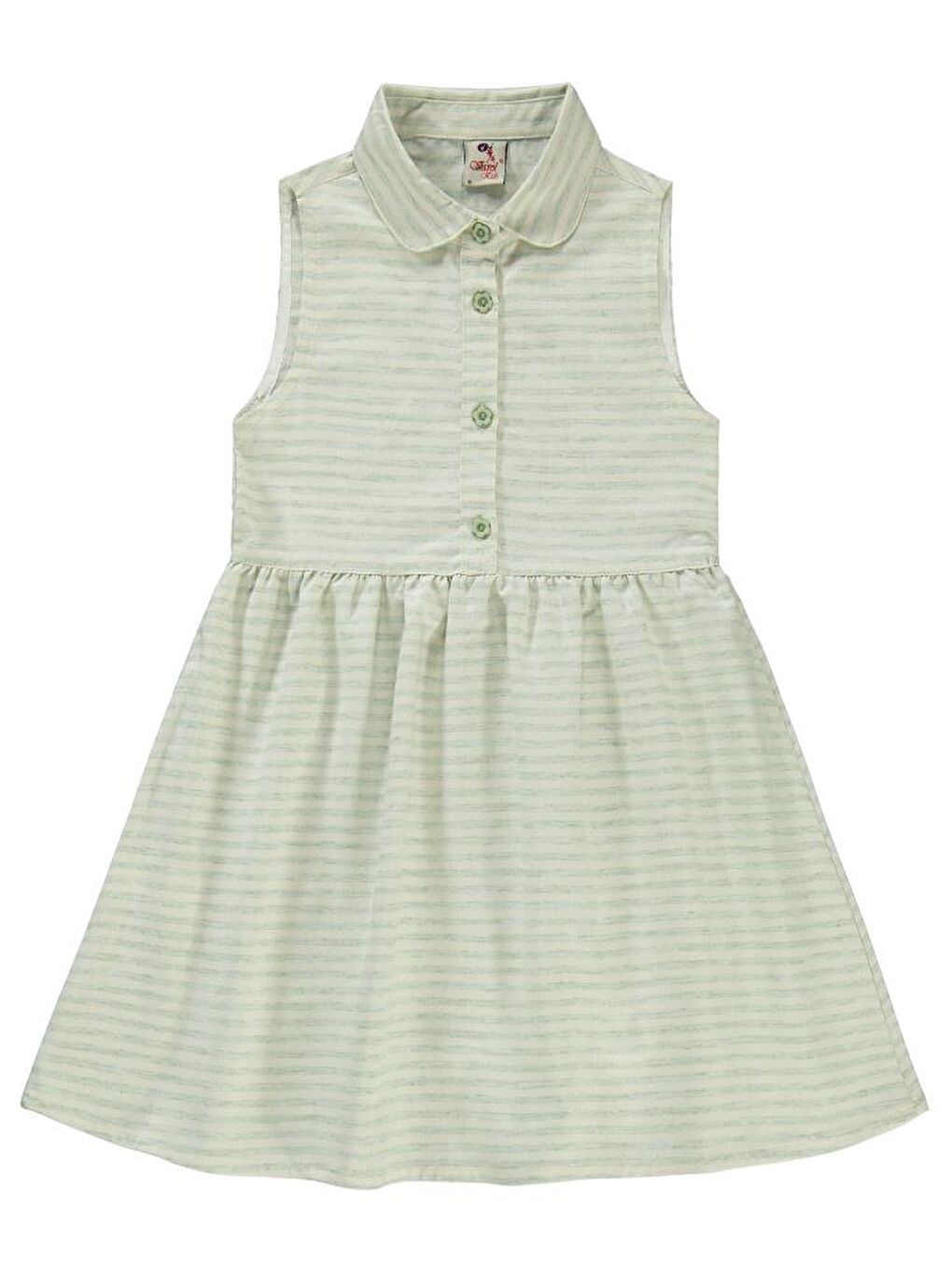 Yeşil Girls Çizgili 6-9 Yaş Elbise