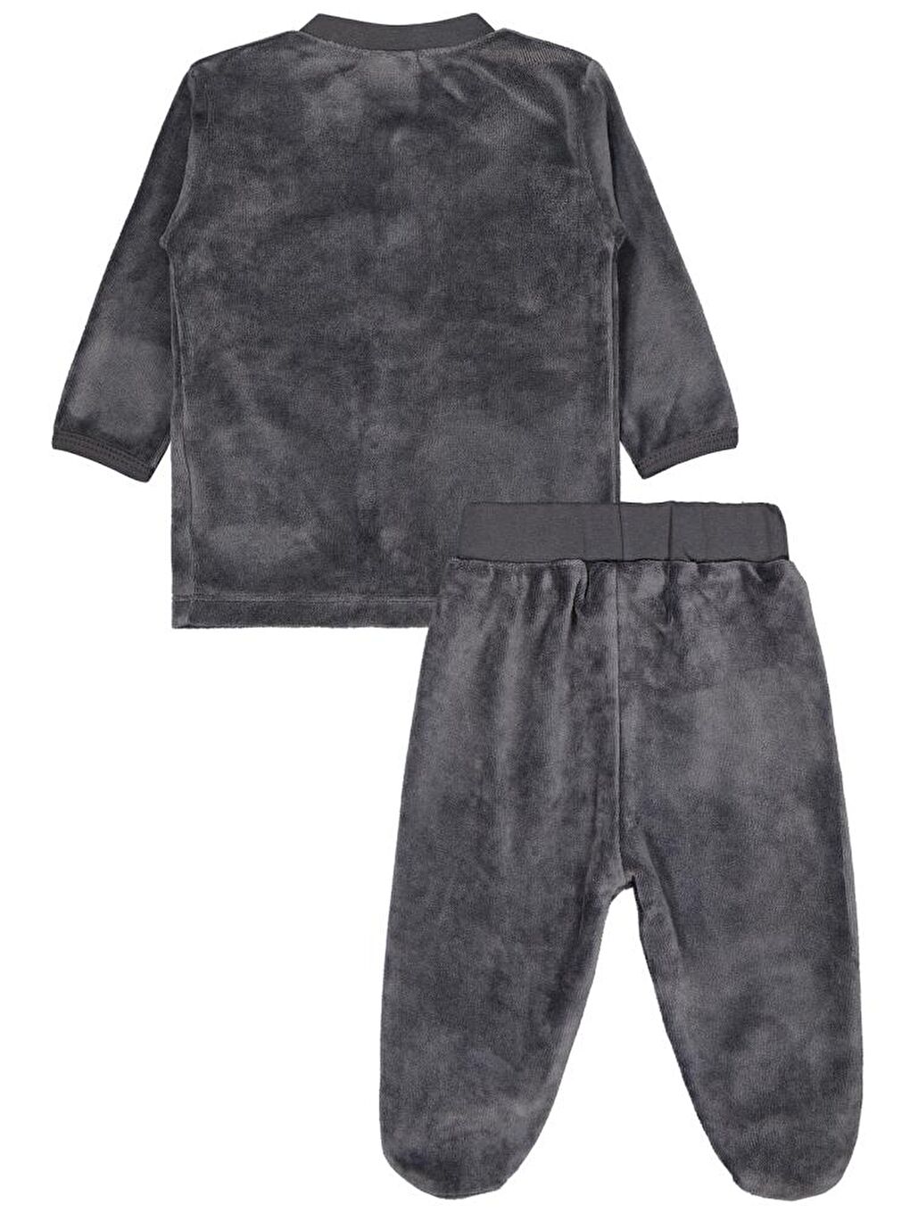 Gri Baby Ayıcık Süzene Nakışlı 1-9 Ay Pijama Takımı-2