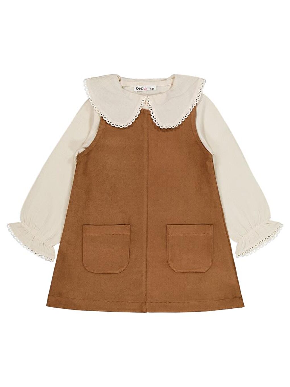 Kahverengi Girls 2-5 Yaş Elbise