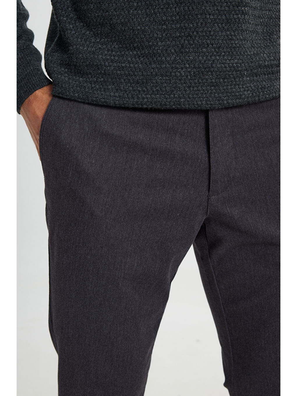 Erkek Kahverengi Pamuklu Comfort Fit Rahat Kesim Yan Cep Esnek Pantolon-3