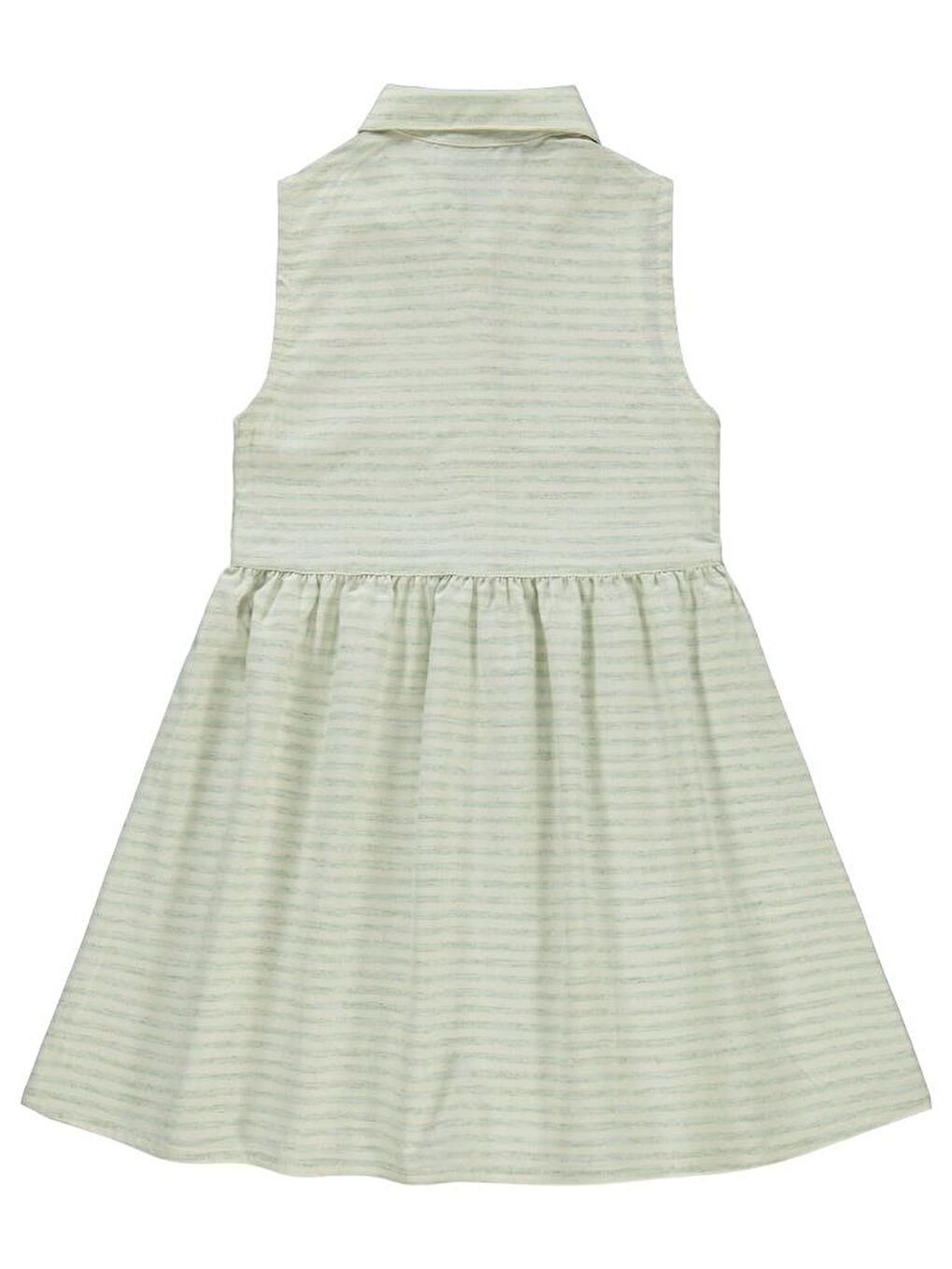 Yeşil Girls Çizgili 6-9 Yaş Elbise-1