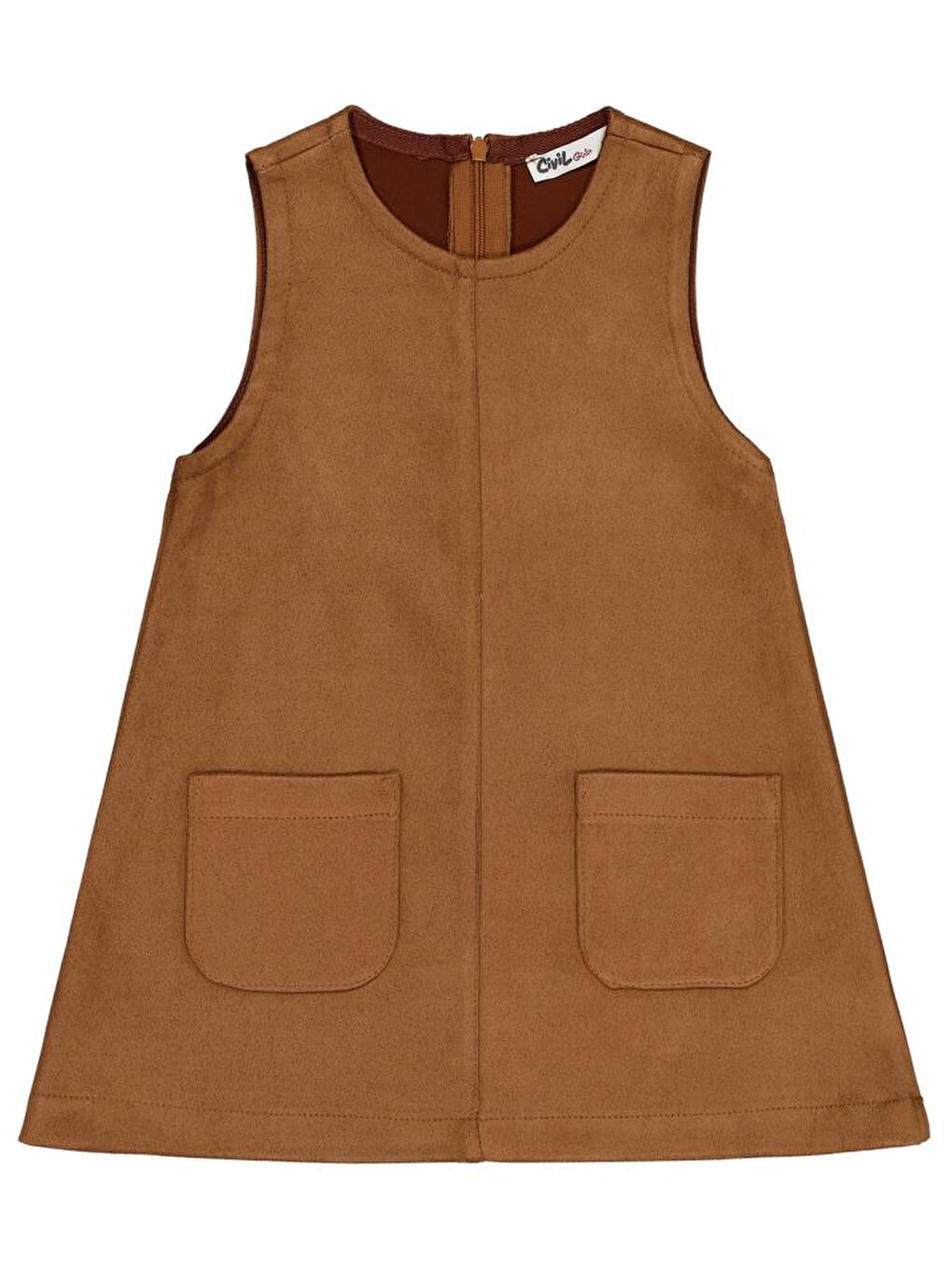 Kahverengi Girls 2-5 Yaş Elbise-1