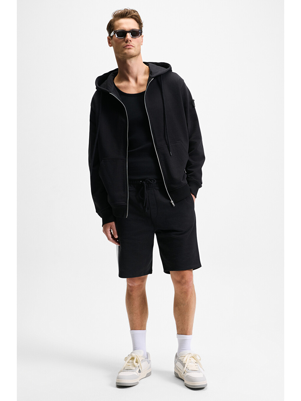 Siyah KEPA Erkek Beli Lastikli Cepli Relaxed Fit SİYAH Şort-4
