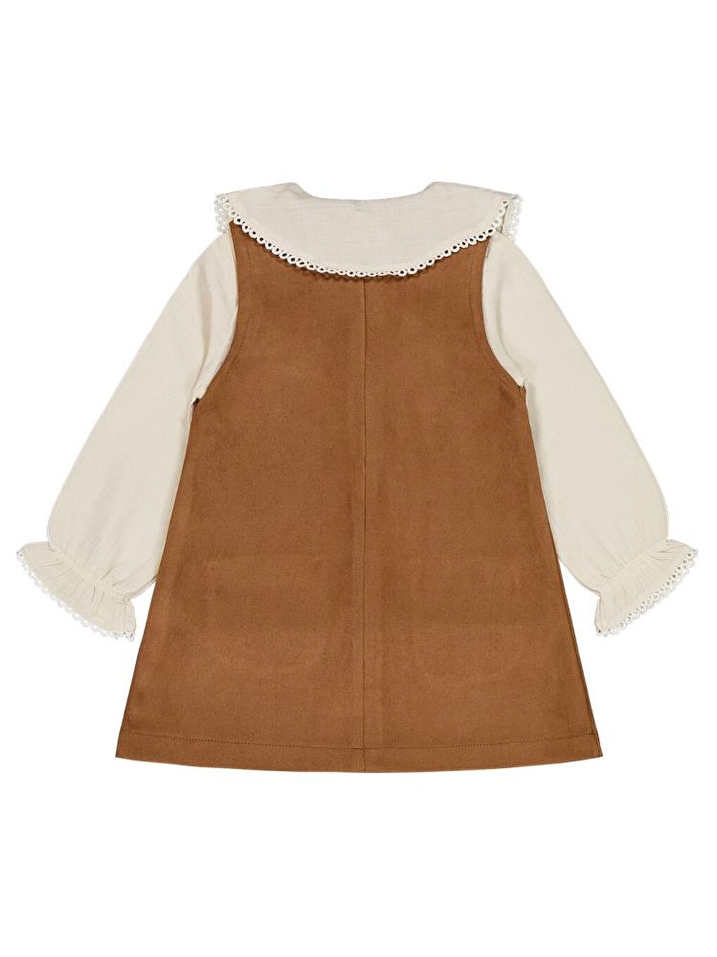 Kahverengi Girls 2-5 Yaş Elbise-2
