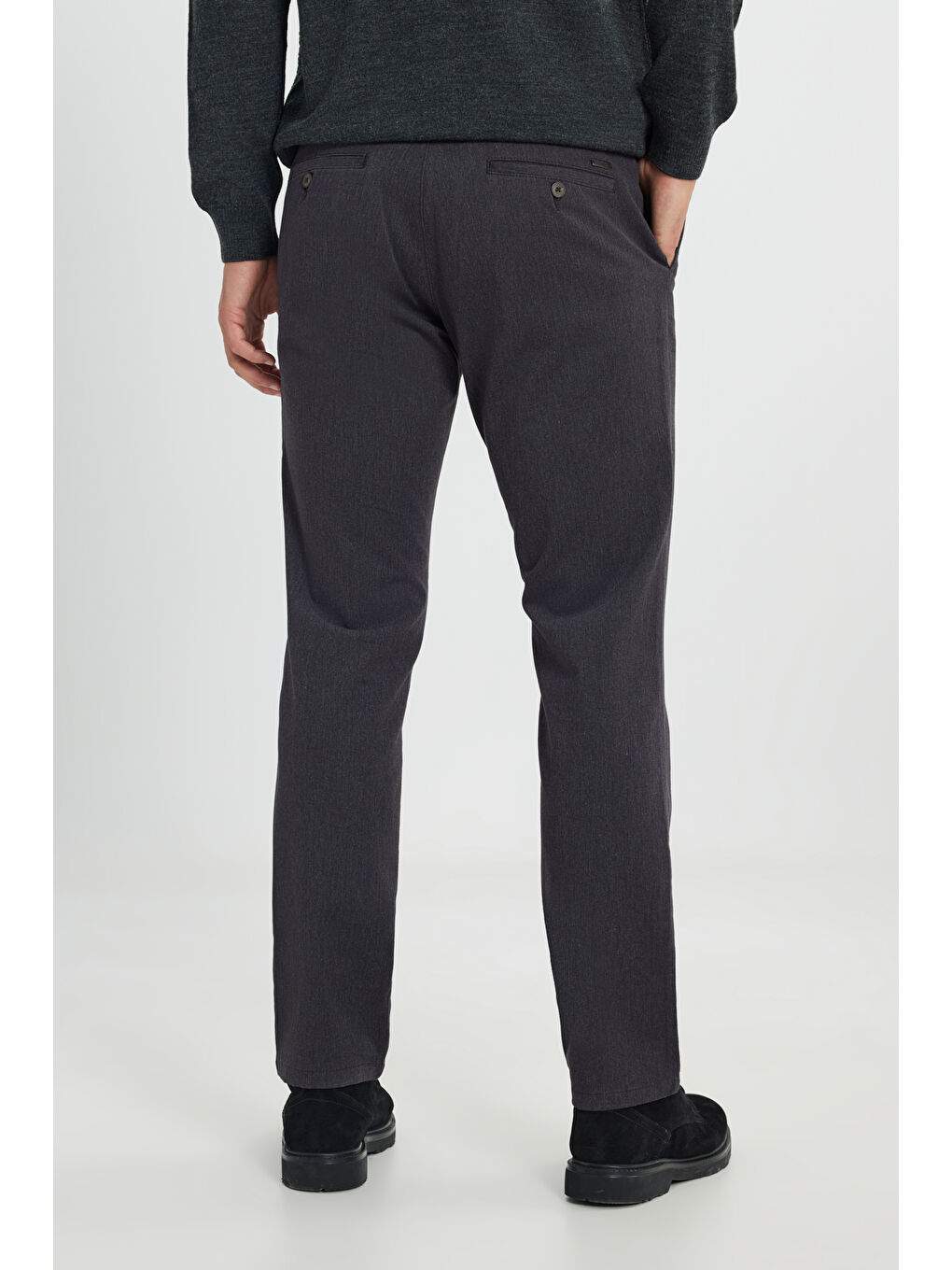 Erkek Kahverengi Pamuklu Comfort Fit Rahat Kesim Yan Cep Esnek Pantolon-4