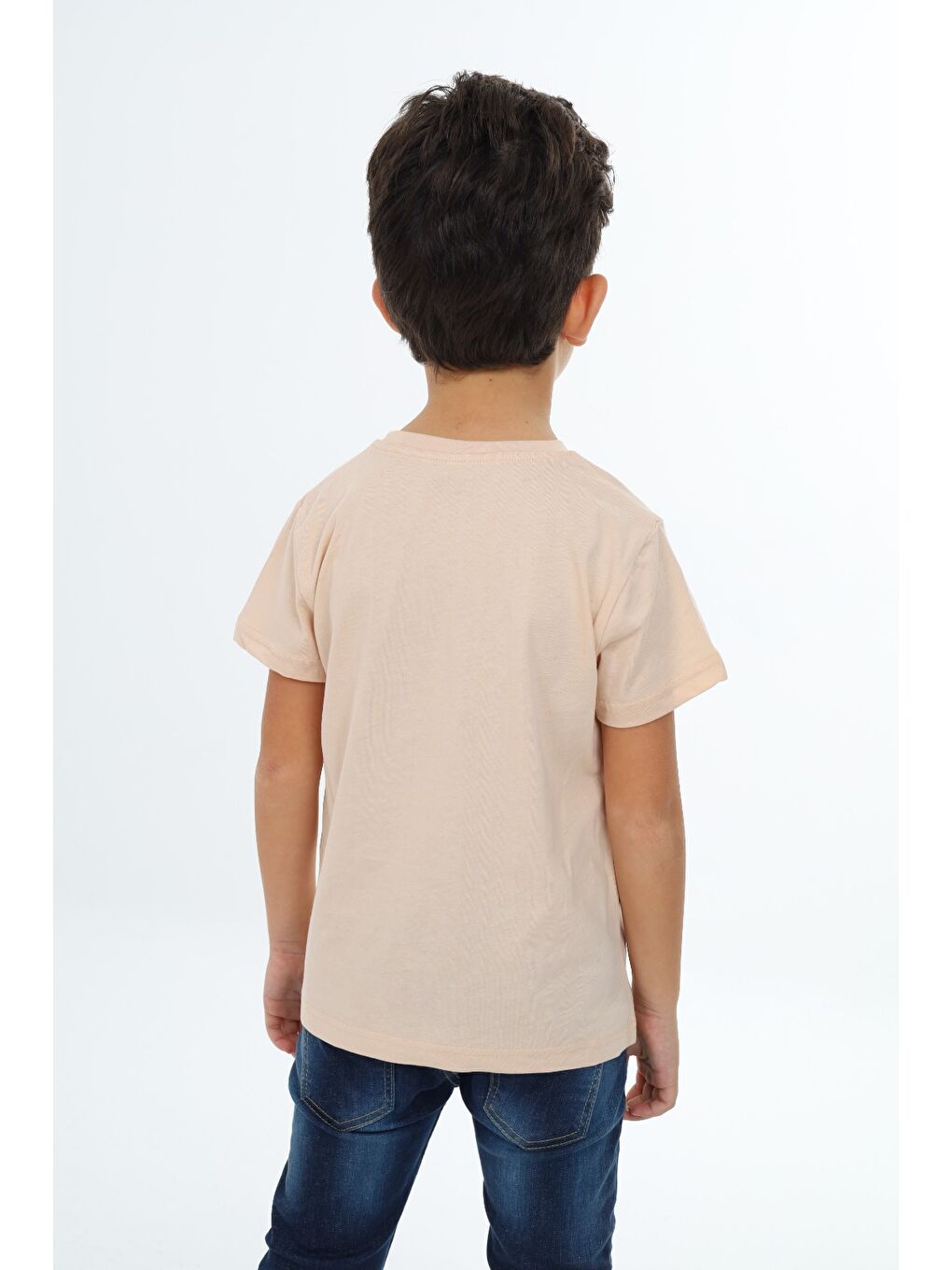 Bej Erkek Çocuk Baskılı Tişört-3