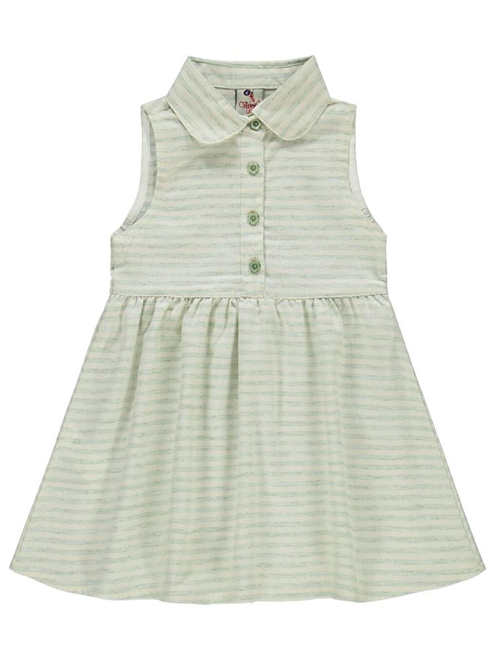Yeşil Girls Çizgili 2-5 Yaş Elbise-1