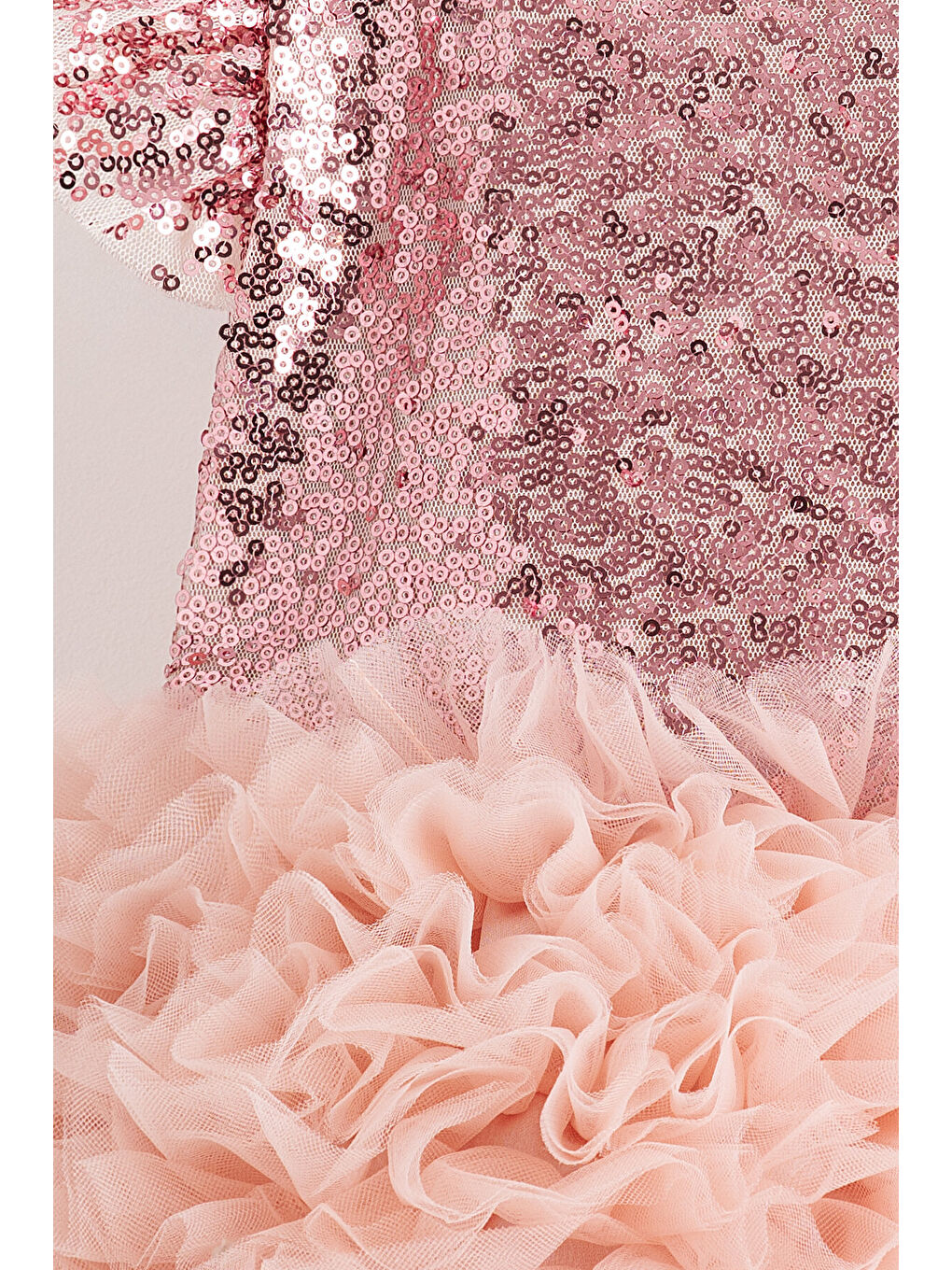 Pembe Luna Summer Kabarık Tüllü Tütülü Payetli Kız Çocuk Elbise-2