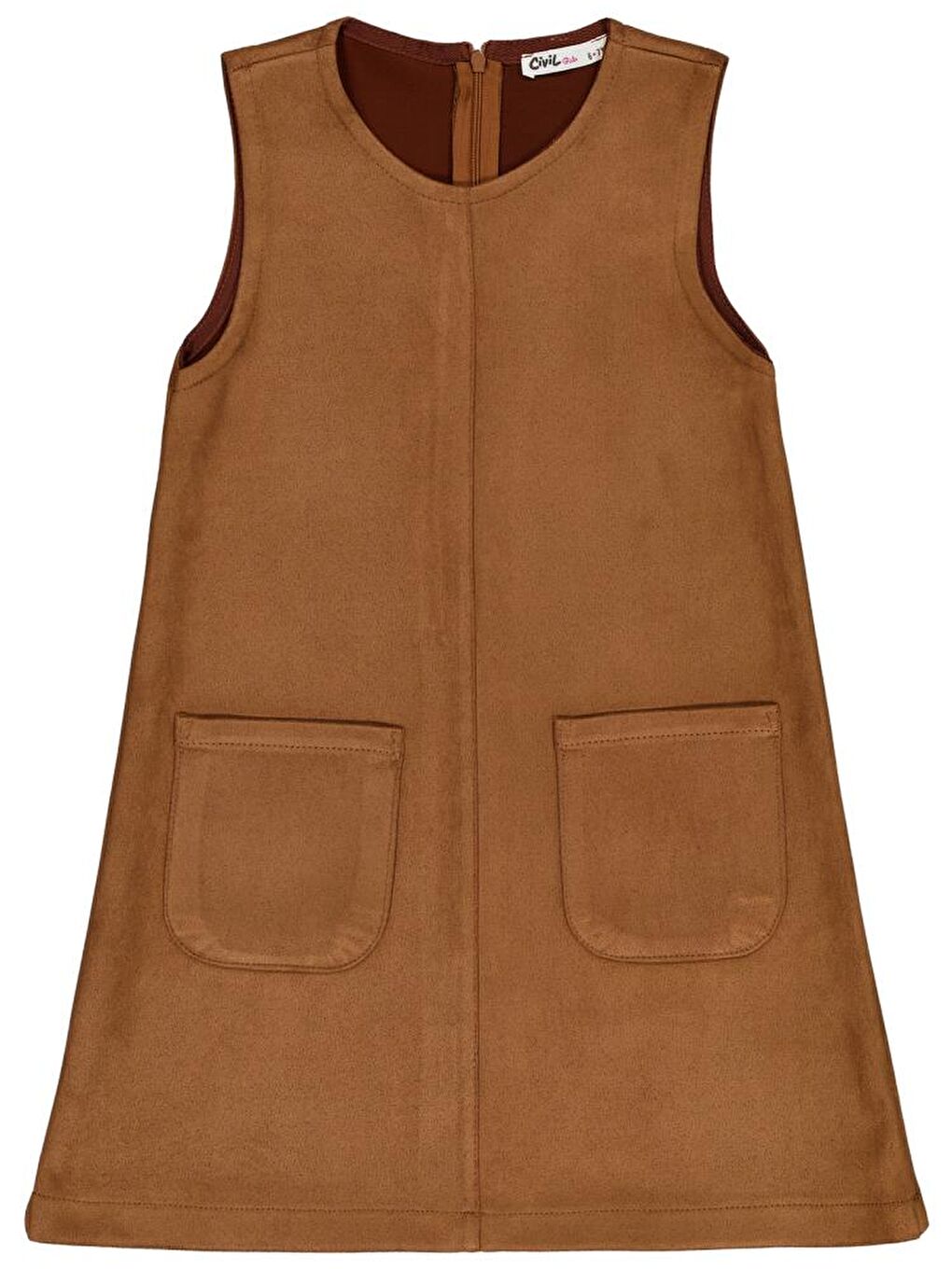 Kahverengi Girls 6-9 Yaş Elbise-2