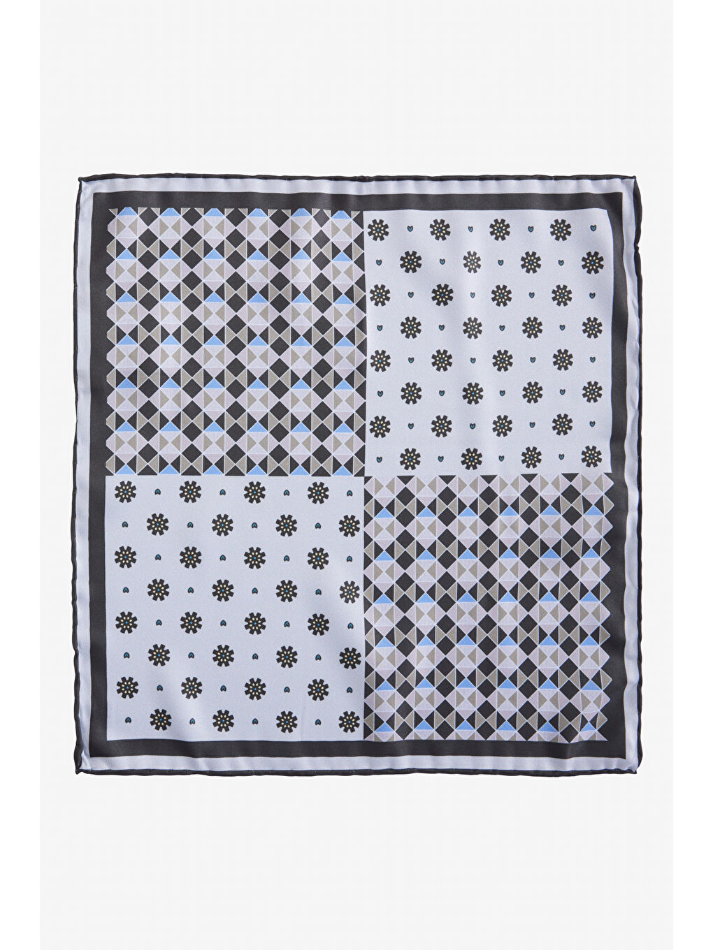 Erkek Gri-Siyah Mendil-1