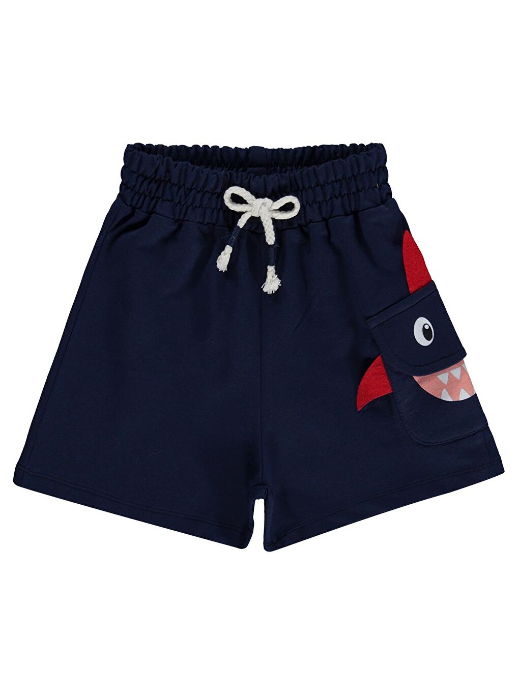 Boys Köpekbalığı Nakışlı 2-5 Yaş Şort - Lacivert