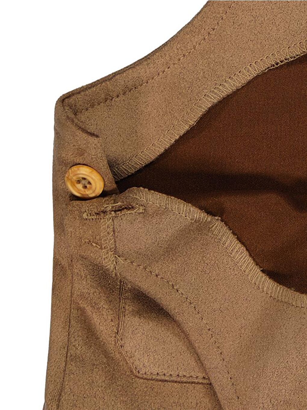 Bej Baby Süet 6-18 Ay Elbise-1