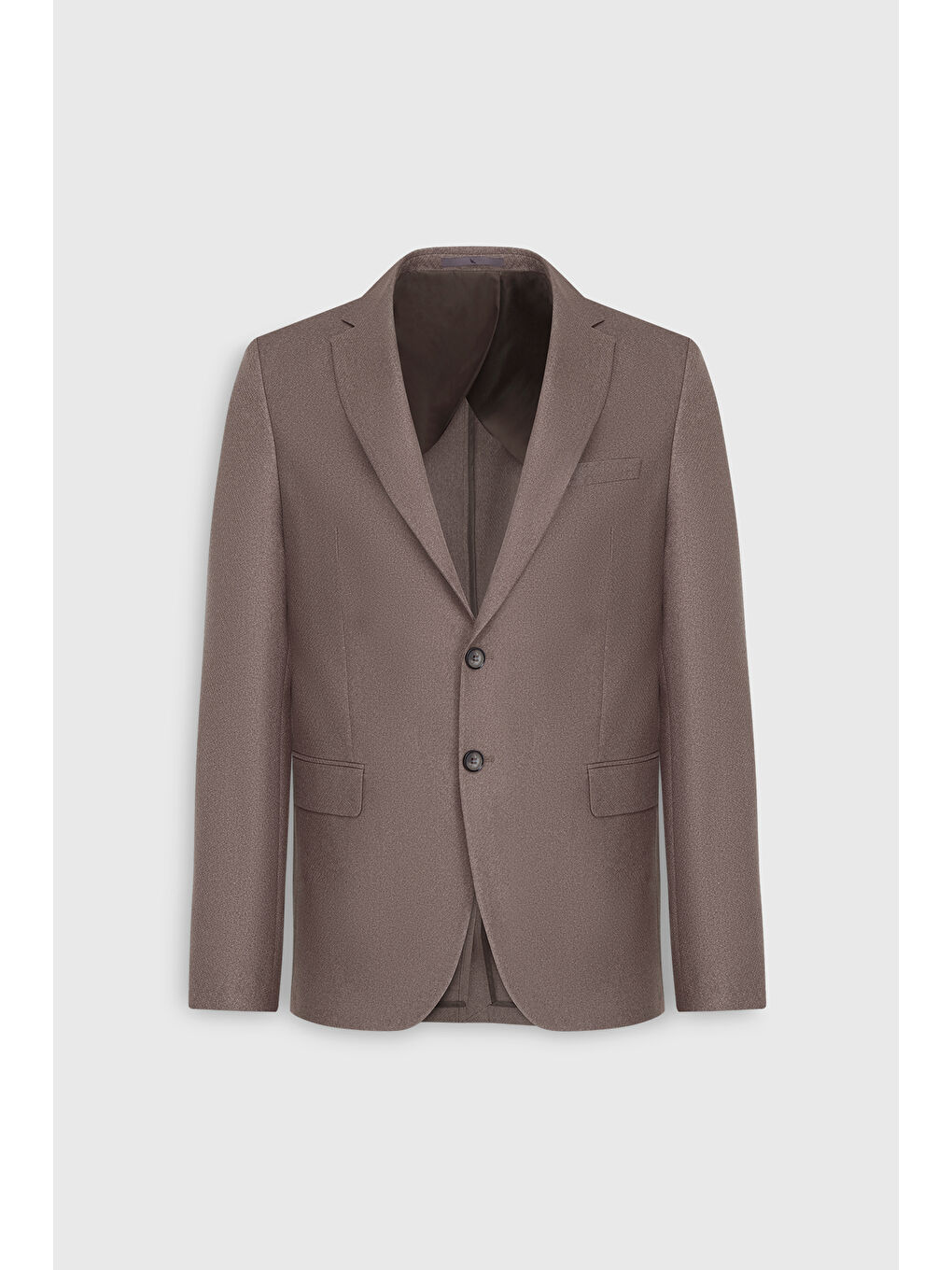 Bej Erkek Vizon Yünlü Regular Fit Normal Kesim Kırlangıç Yaka Kapak Cepli Ceket-11