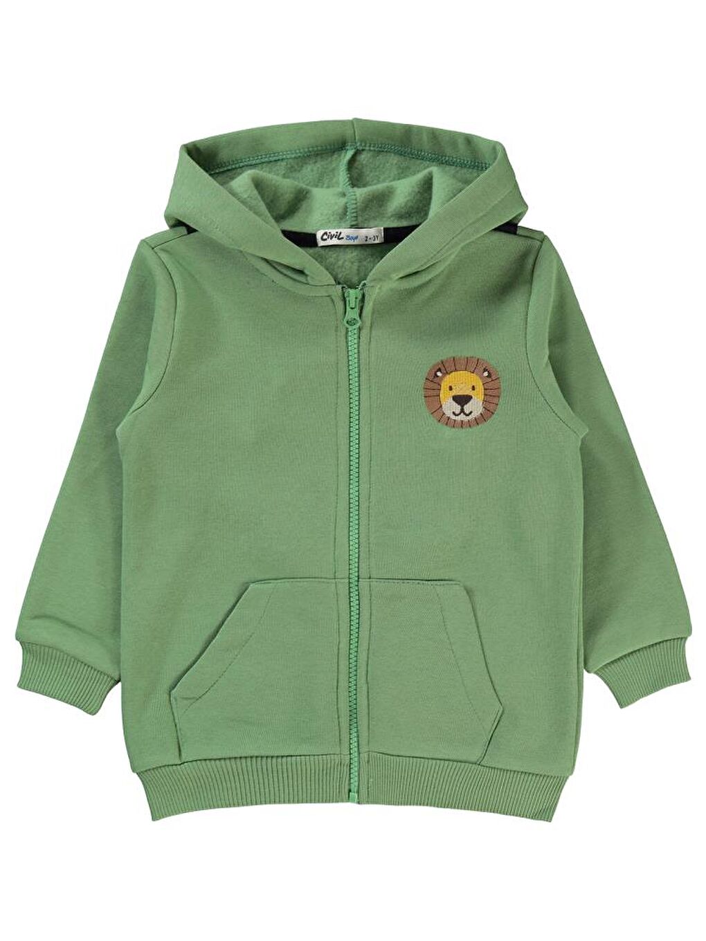 Haki Boys Aslan Baskılı 2-5 Yaş Hırka