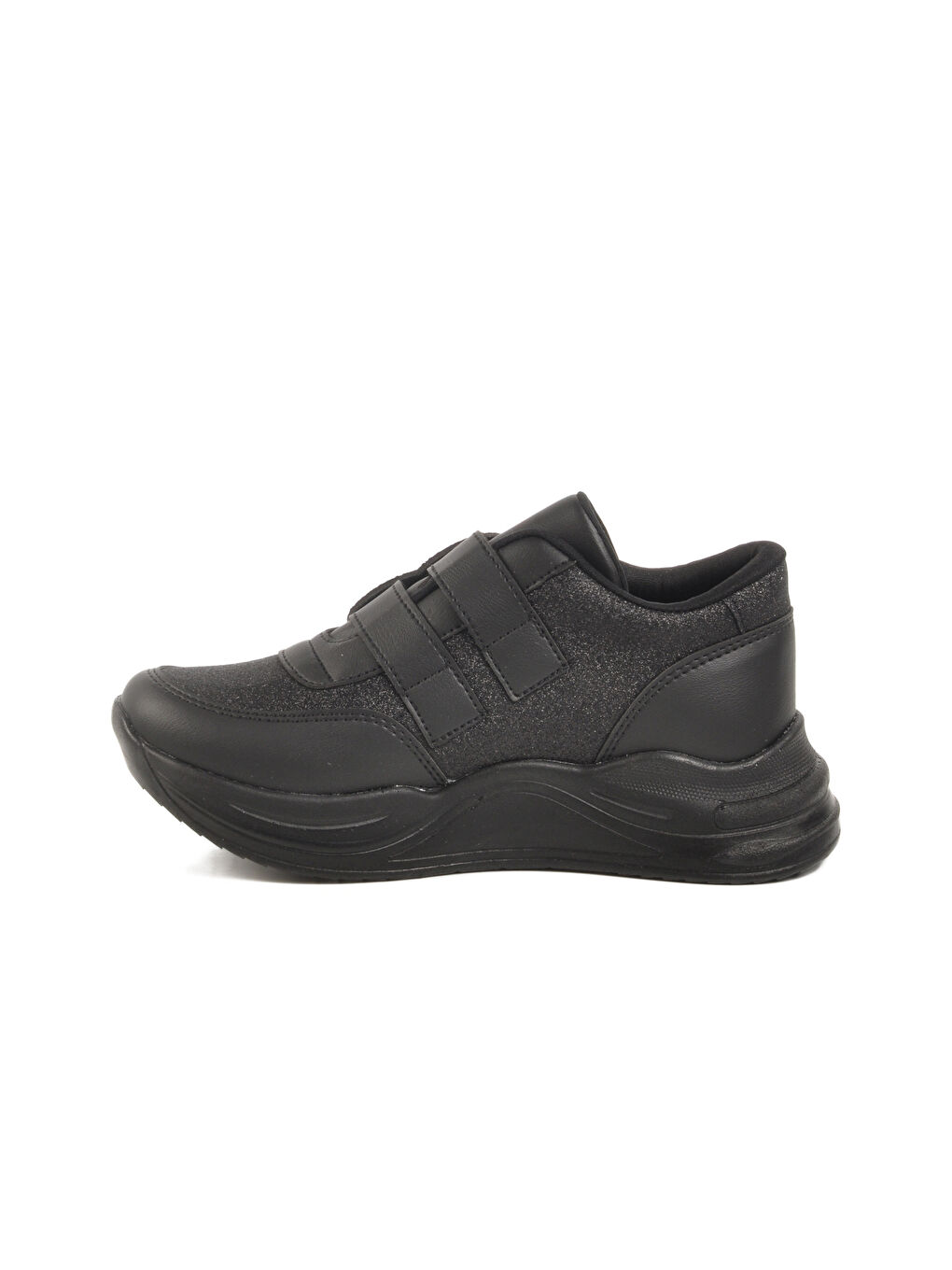 Siyah Simli Cırtlı Kız Çocuk Sneaker 7021086 F-1