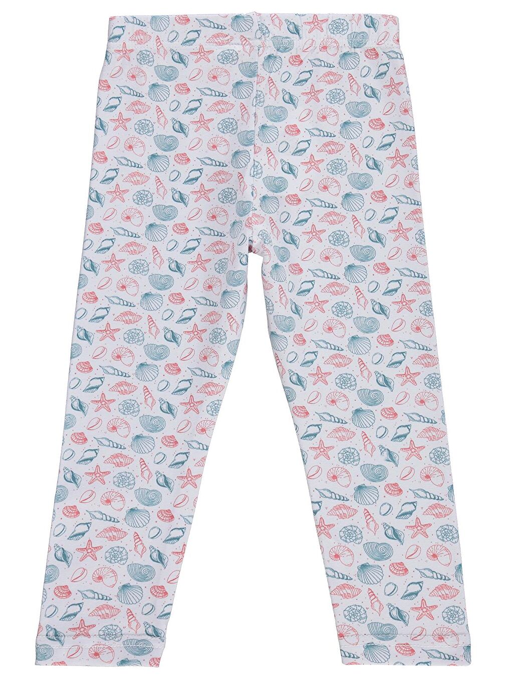 Girls Deniz Kabuğu Desenli 2-5 Yaş Tayt Km - Kırık Beyaz-1