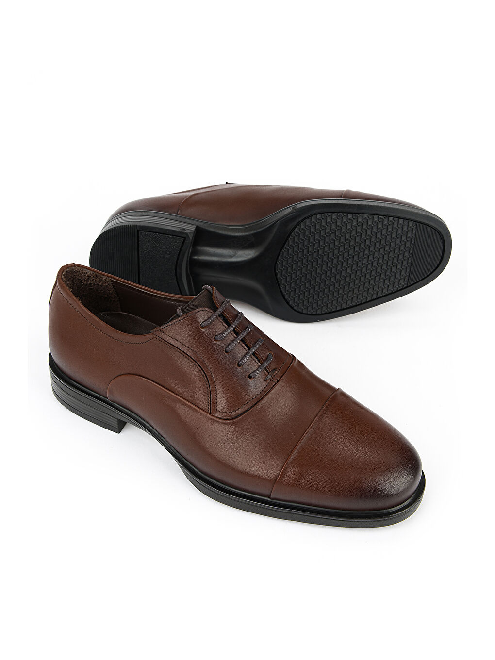 Kahverengi Erkek Hakiki Deri Ayakkabı 153745Z27614 Kızıl Kahve-3