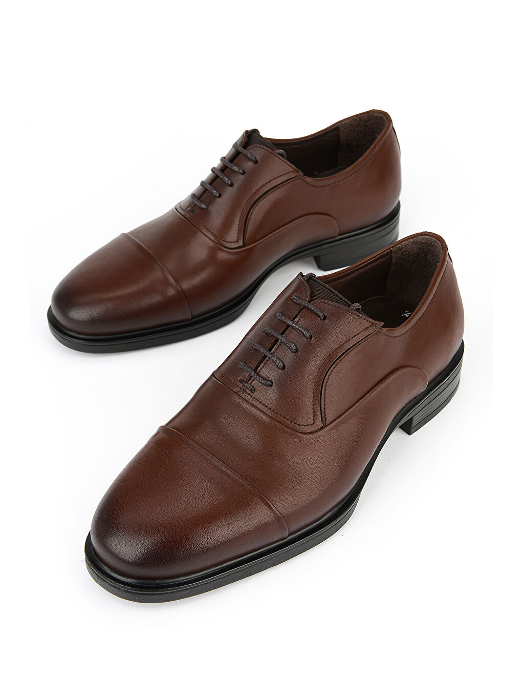 Kahverengi Erkek Hakiki Deri Ayakkabı 153745Z27614 Kızıl Kahve-4