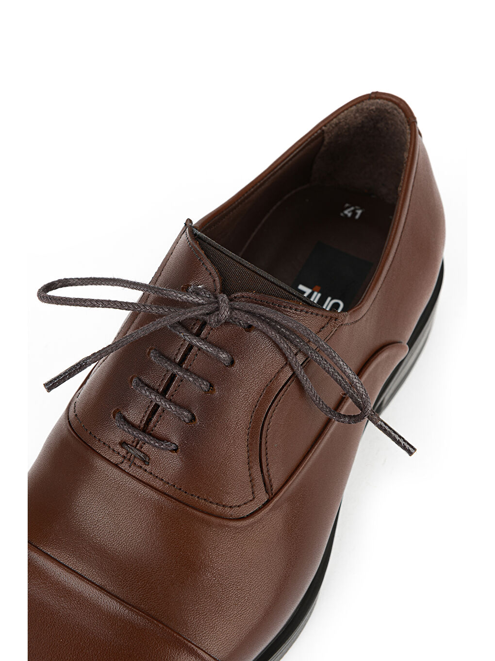 Kahverengi Erkek Hakiki Deri Ayakkabı 153745Z27614 Kızıl Kahve-5