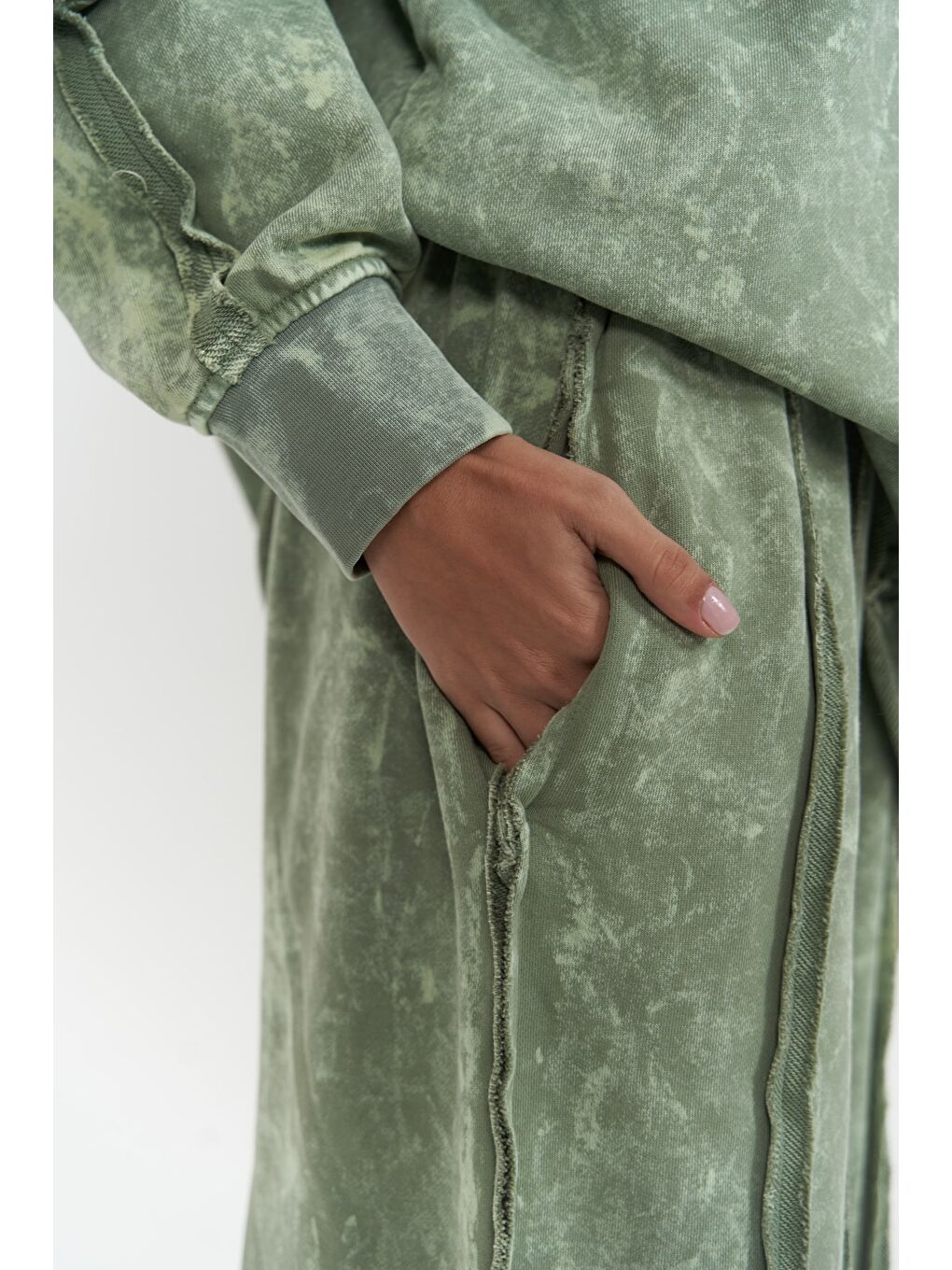 Briana Batik Yıkamalı Yeşil Eşofman Takım-4