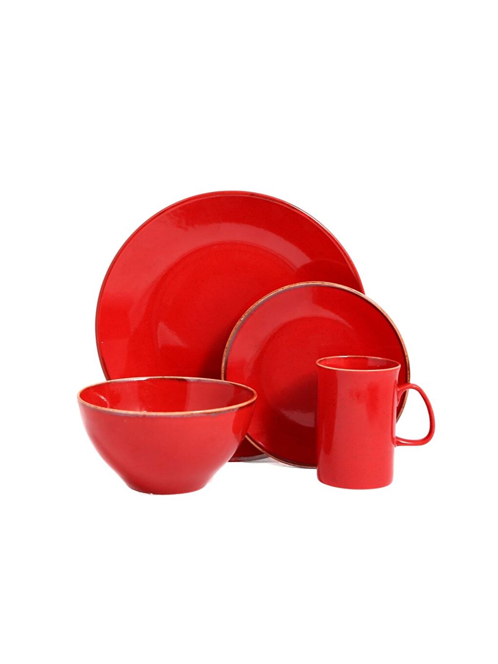 Seasons Kırmızı Yemek Takımı 4 Parça 1 Kişilik 04ALM007532