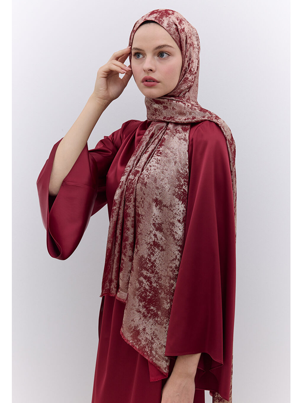 Luxury Shine Şal Kırmızı-1