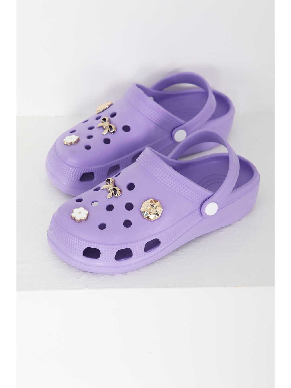 Kadın Lila Taşlı Terlik - 27411-4