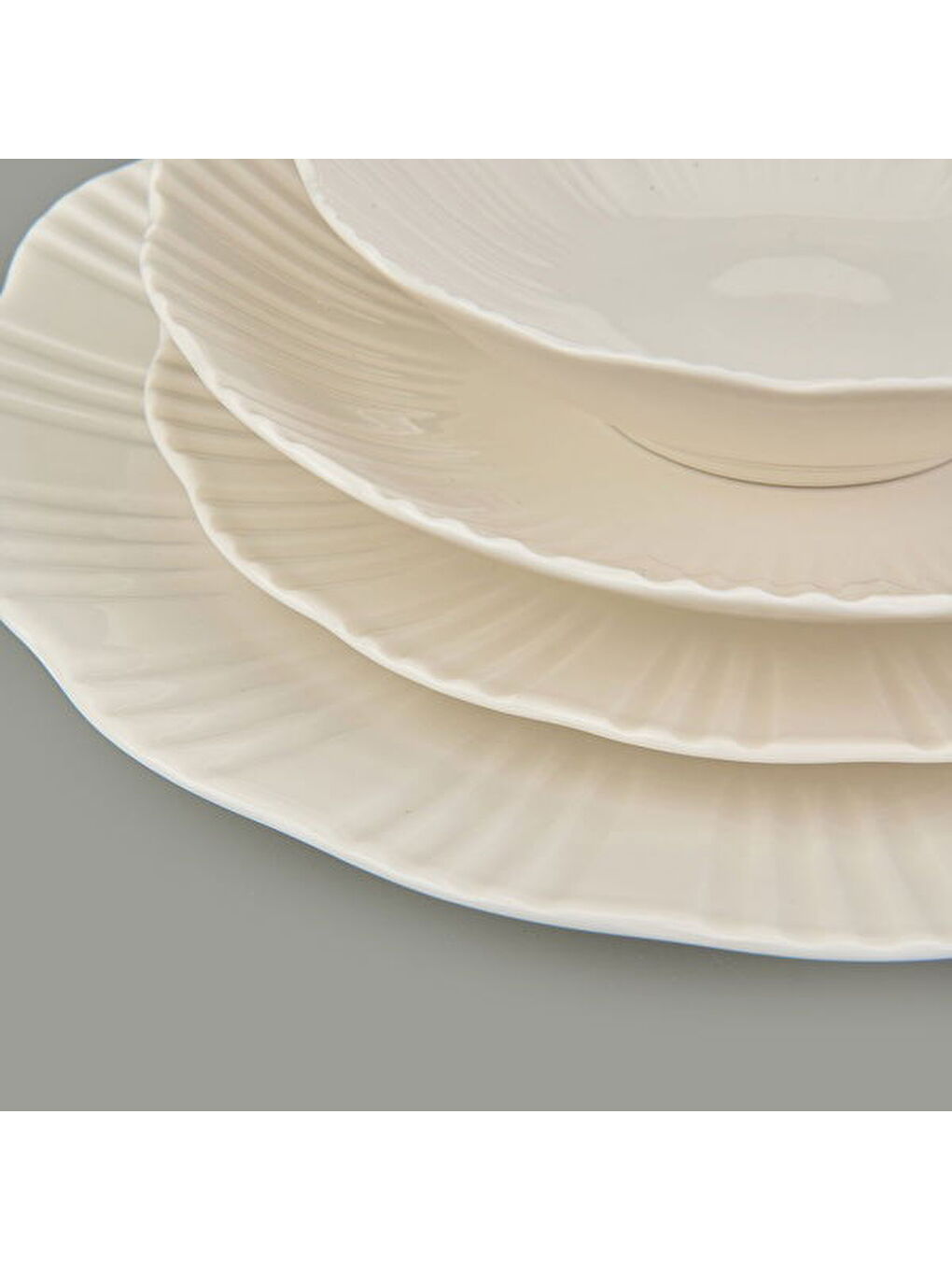 Ekru Kitchen 24 Parça İnci Porselen Yemek Takımı - Krem-2