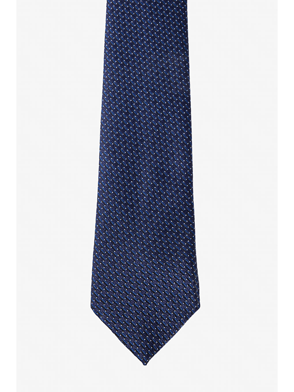 Erkek Lacivert-Beyaz Desenli Kravat-1