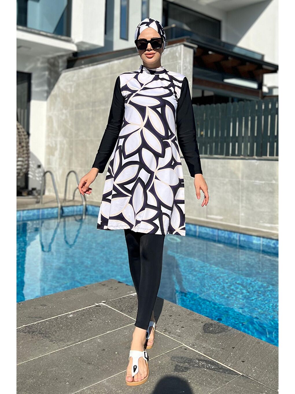 Tasarım Tam Kapalı Tesettür Mayo Bej 900-400-2-1