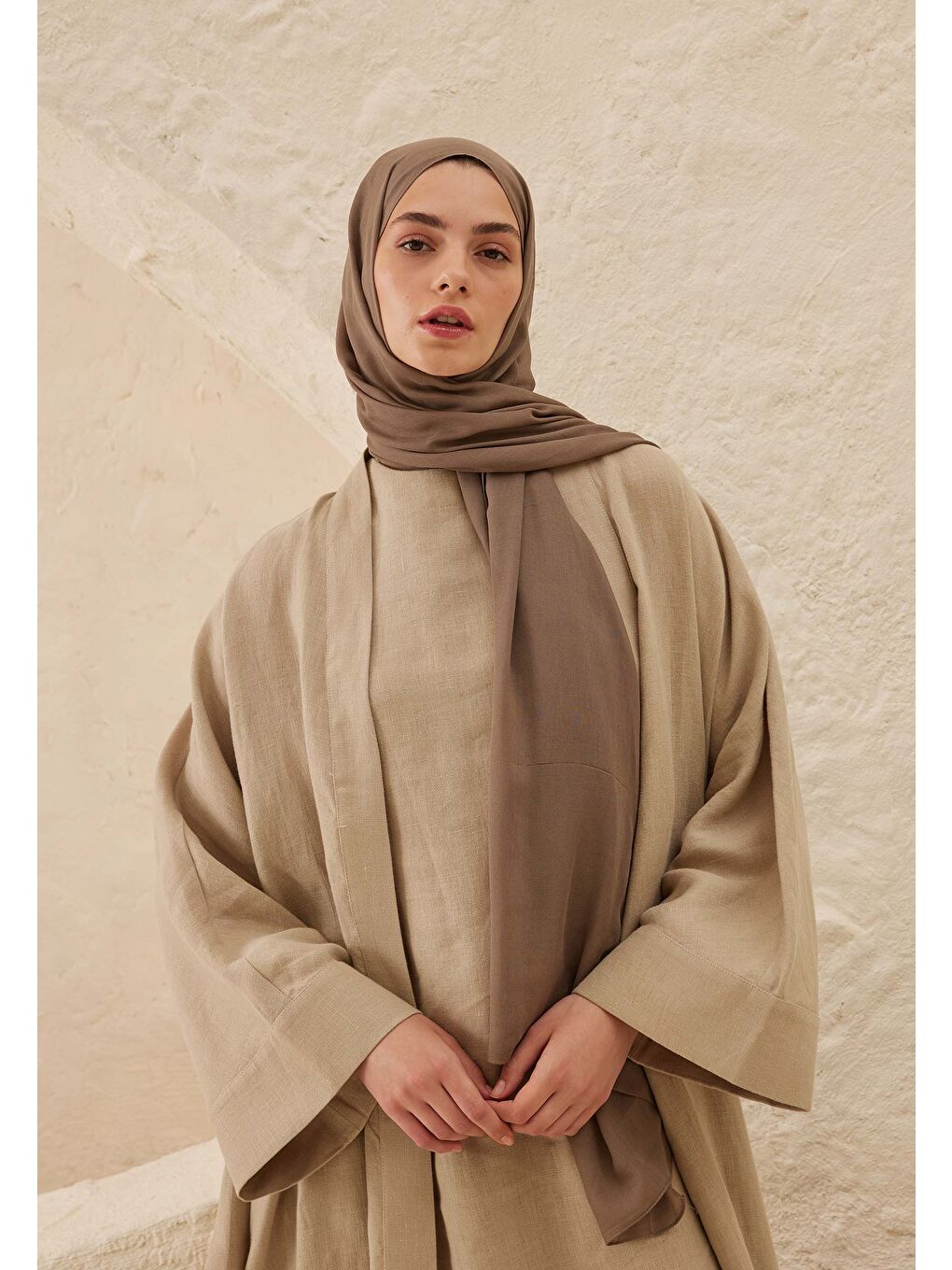 Kahverengi Rami Viskon Şal Koyu Vizon-2